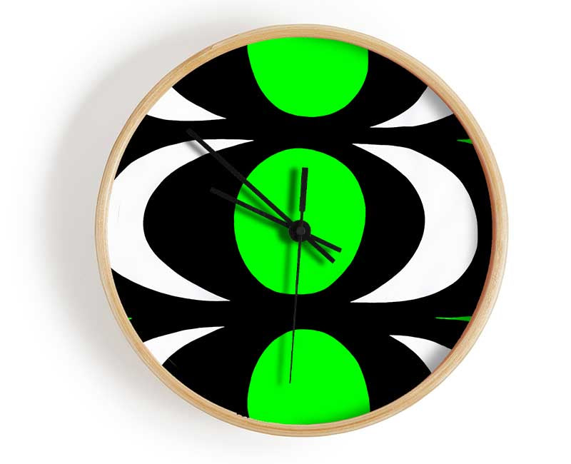 Space In Time Lime Green Clock - Wallart-Direct UK