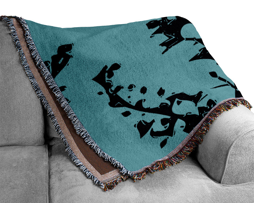 Freshness Of Beauty Aqua Black Woven Blanket