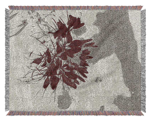 Retreat Grey Red Woven Blanket