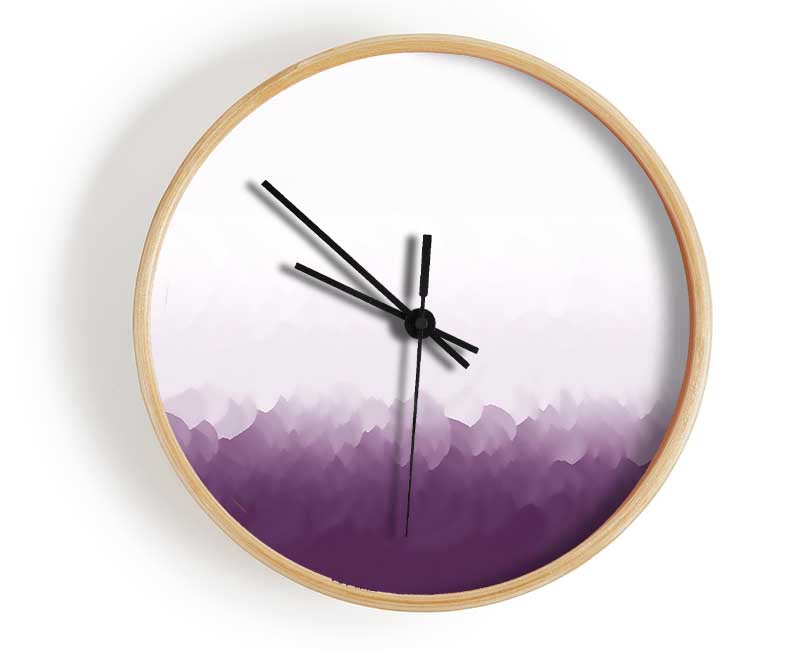 Abstract Ocean Lilac On White Clock - Wallart-Direct UK