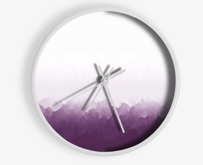 Abstract Ocean Lilac On White Clock - Wallart-Direct UK