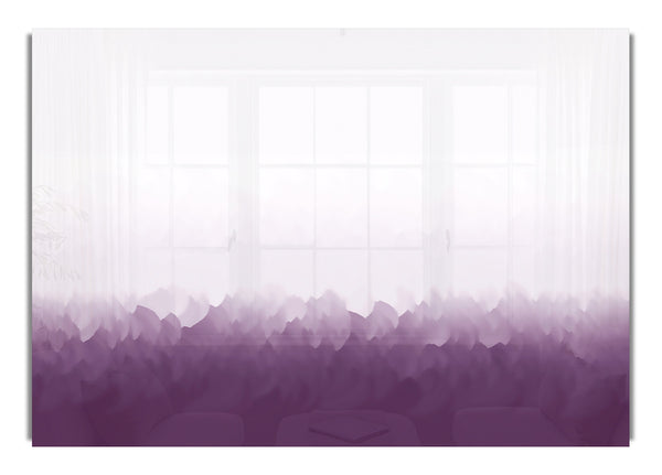 Abstract Ocean Lilac On White