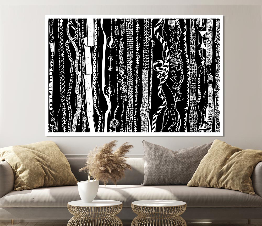 White And Black Vertical Print Poster Wall Art