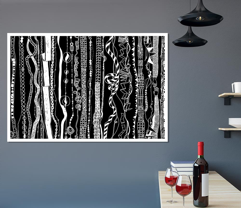 White And Black Vertical Print Poster Wall Art