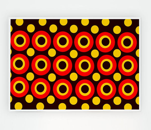 Intermediate Circles Orange Print Poster Wall Art