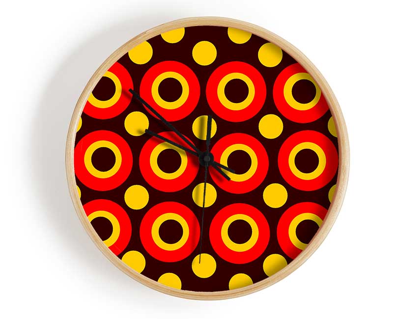 Intermediate Circles Orange Clock - Wallart-Direct UK