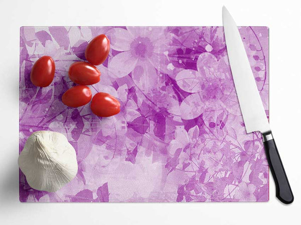 Paradise Lilac Glass Chopping Board