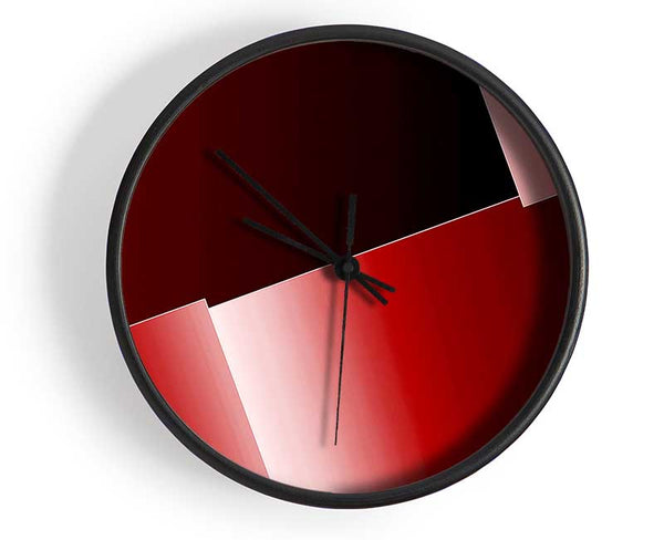 Half Cut Red Clock - Wallart-Direct UK