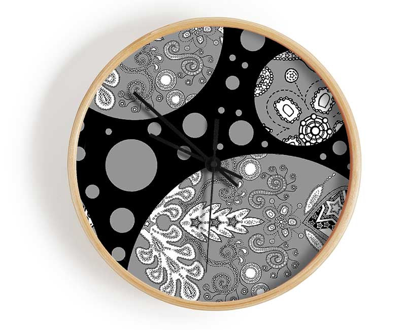 Planets Grey Clock - Wallart-Direct UK