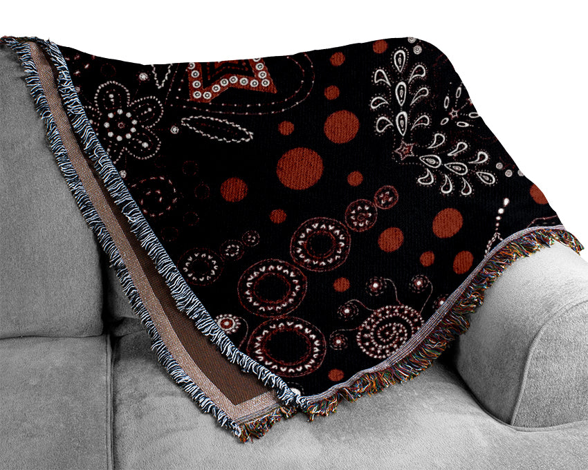 Bloom Explosion Red Woven Blanket