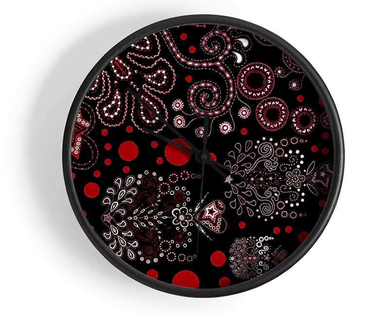 Bloom Explosion Red Clock - Wallart-Direct UK