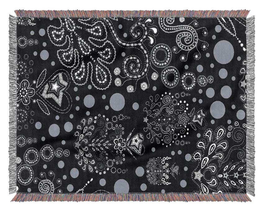 Bloom Explosion Blue Woven Blanket