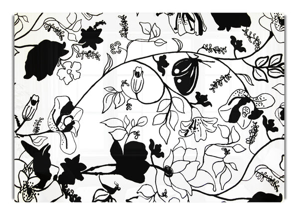 Floral Desire Black On White