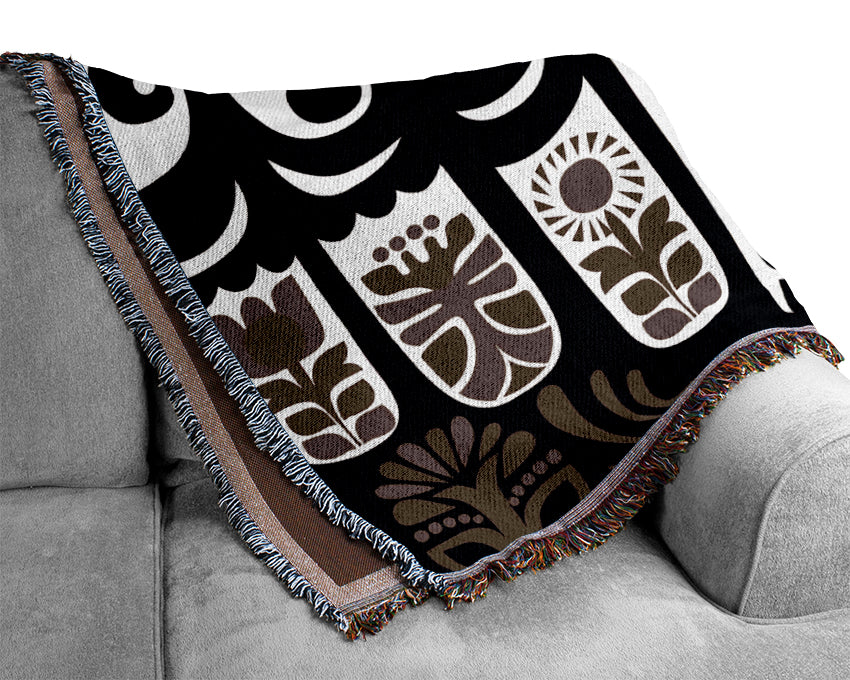 Abstract Hills Brown Woven Blanket