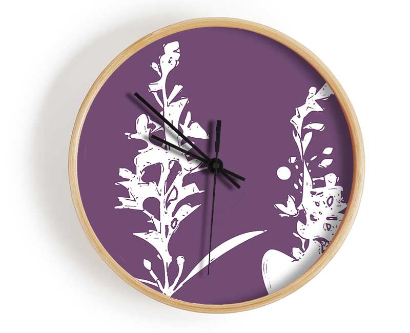 Freshness Of Beauty Lilac Clock - Wallart-Direct UK