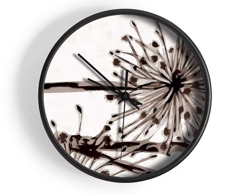 Fleurs De Lis Brown Clock - Wallart-Direct UK