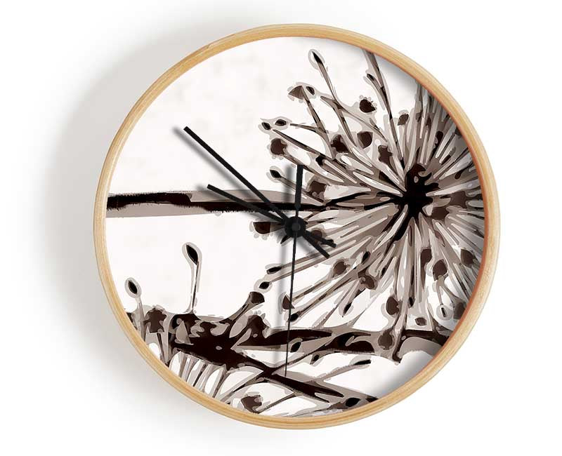 Fleurs De Lis Brown Clock - Wallart-Direct UK