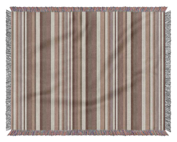 Retro Stripes Beige Woven Blanket