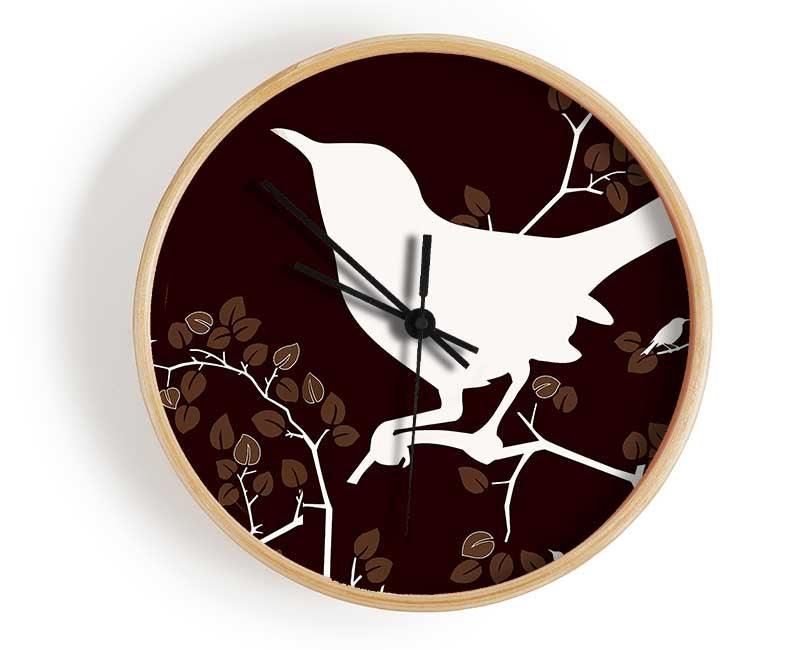 Song Bird Brown Clock - Wallart-Direct UK