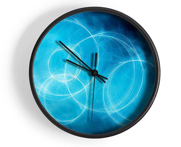 Blue Circular Elusion Clock - Wallart-Direct UK