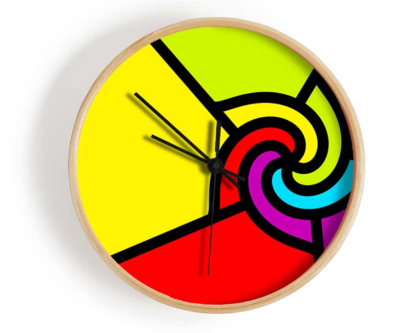 Swirls Of Colour Clock - Wallart-Direct UK