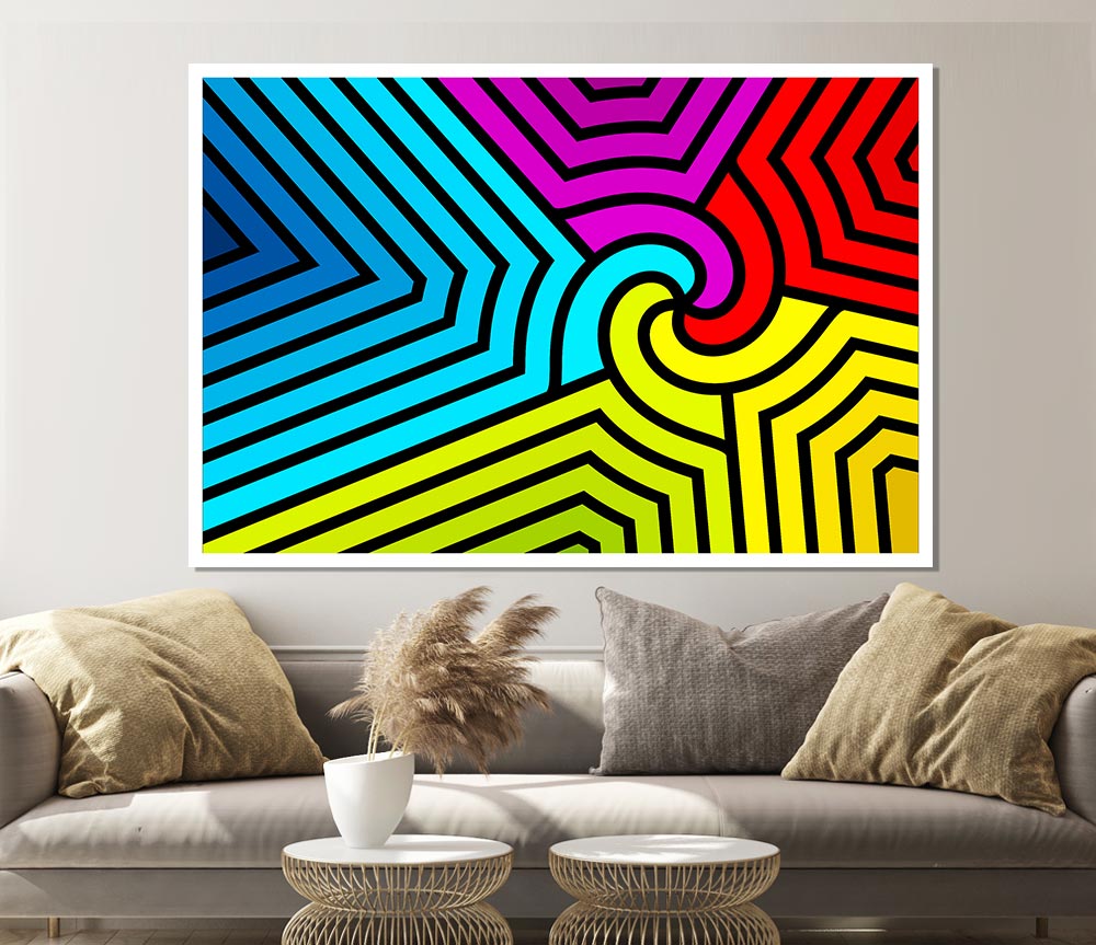 The Colourful Jigsaw Print Poster Wall Art