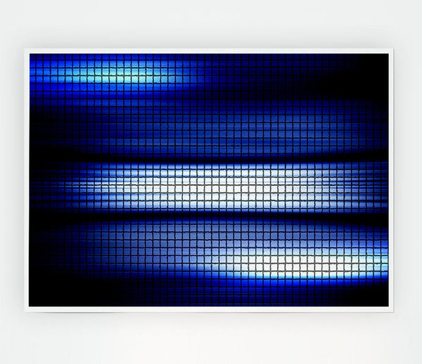 Blue Lightning Print Poster Wall Art