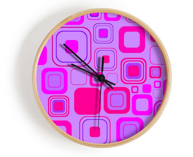 Lavender Pinks Clock - Wallart-Direct UK