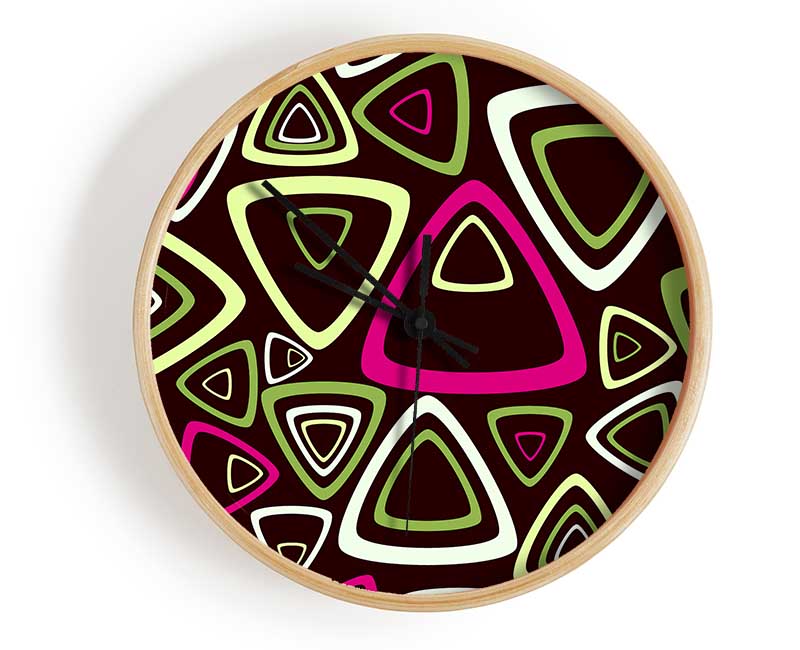 Triangle Infusion Pink Clock - Wallart-Direct UK