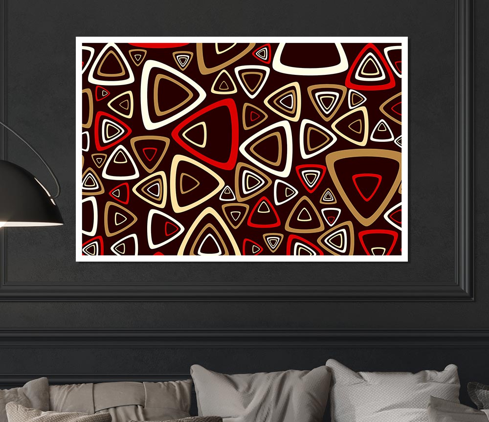 Triangle Infusion Red Print Poster Wall Art