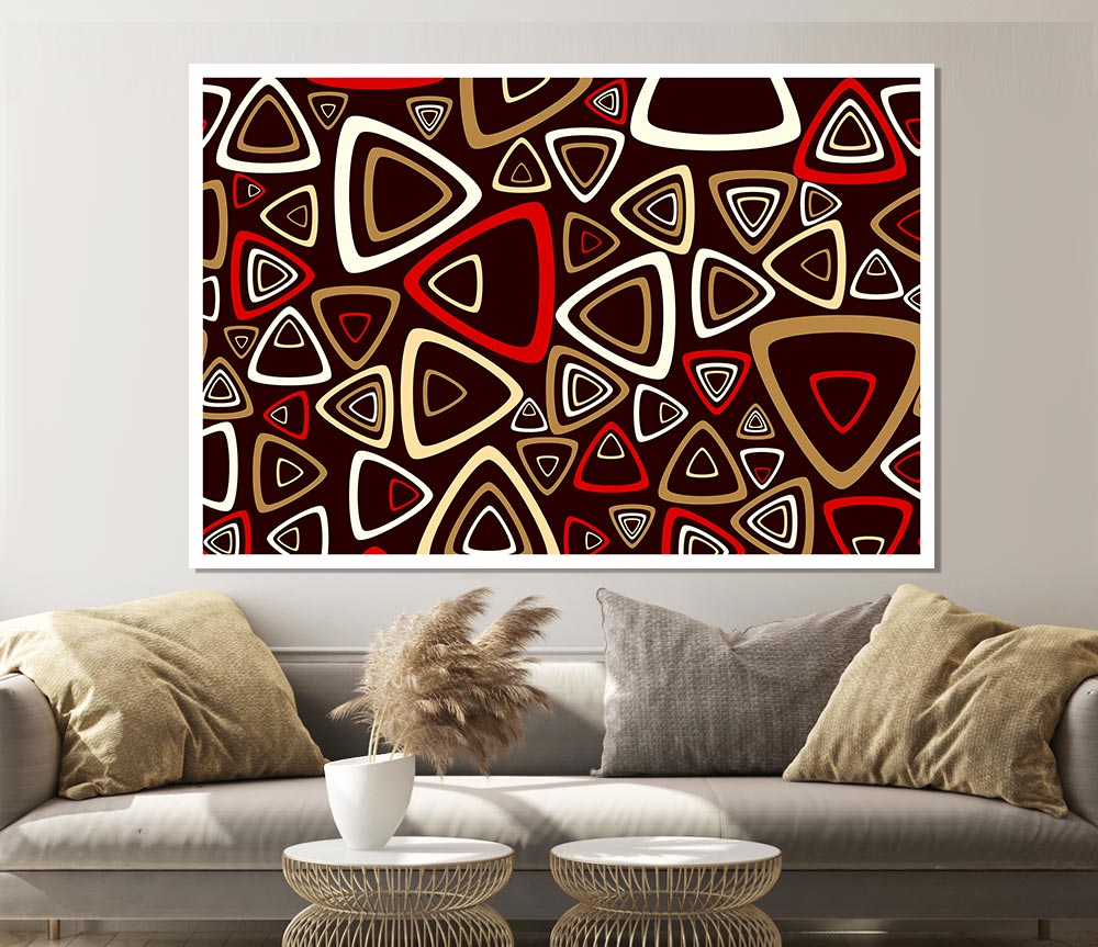 Triangle Infusion Red Print Poster Wall Art