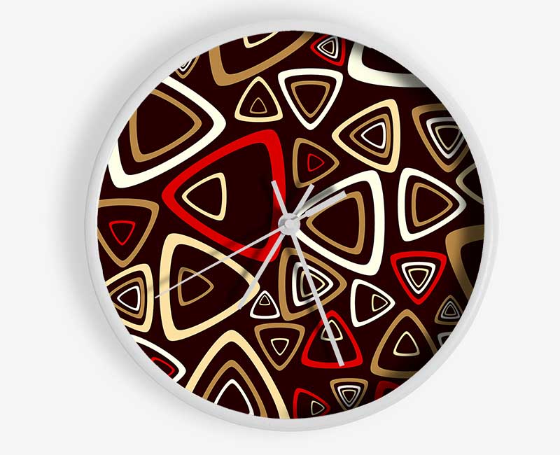 Triangle Infusion Red Clock - Wallart-Direct UK