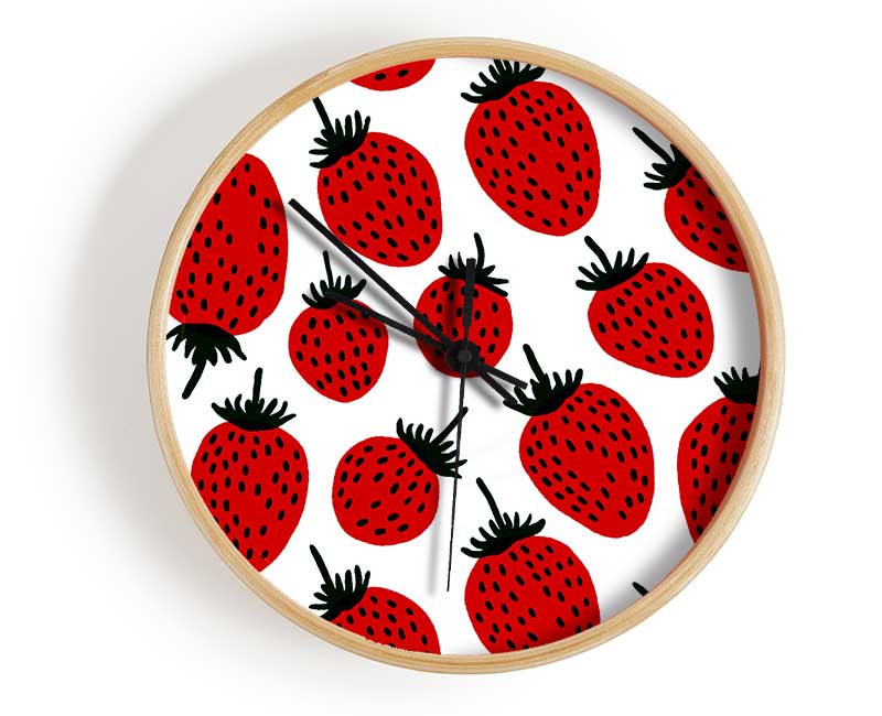 Red Raspberry Clock - Wallart-Direct UK