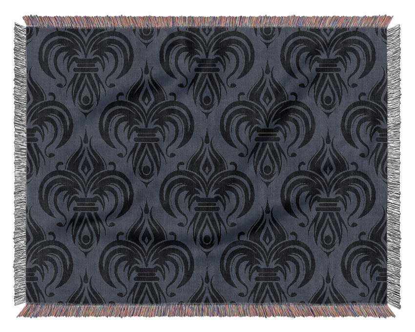 Black And Grey Velvet Flock Woven Blanket