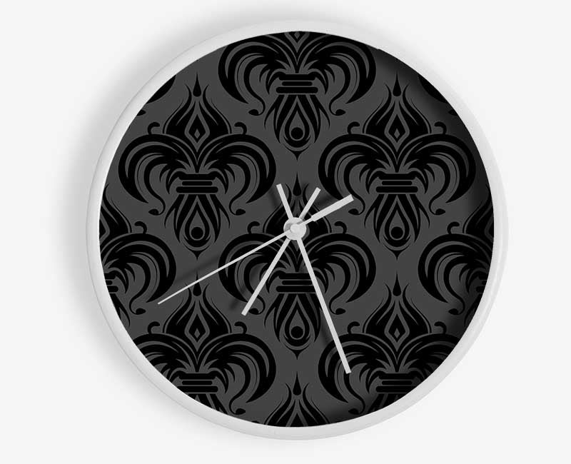 Black And Grey Velvet Flock Clock - Wallart-Direct UK