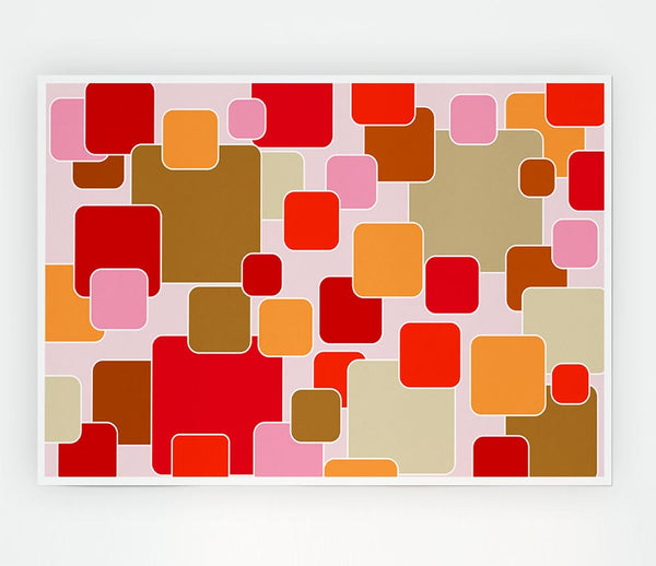 Colour Of Squares Print Poster Wall Art