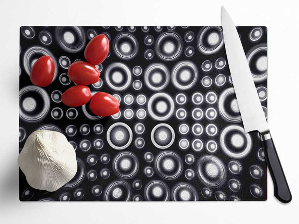 Retro Circles Glass Chopping Board