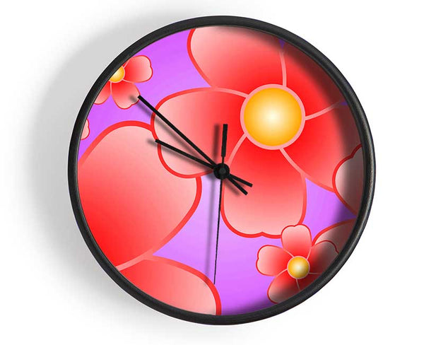 Psychodelic Flowers Clock - Wallart-Direct UK