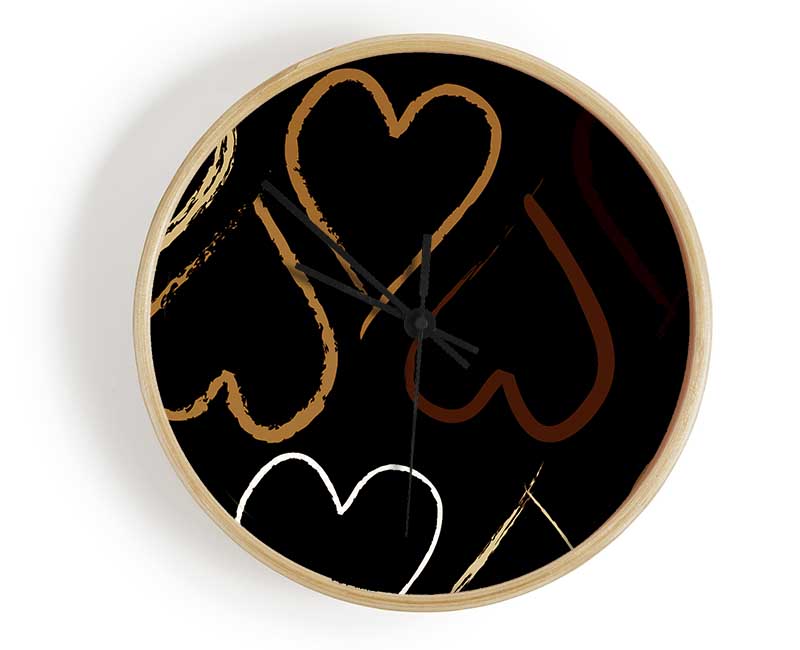 Chocolate Hearts Clock - Wallart-Direct UK