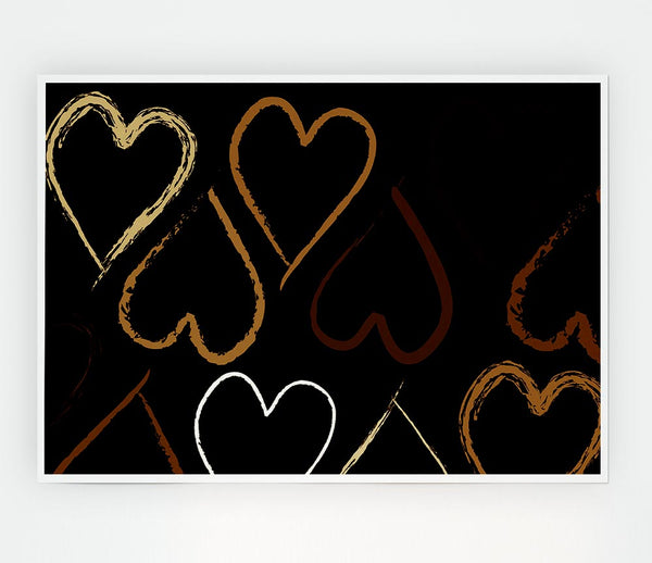 Chocolate Hearts Print Poster Wall Art