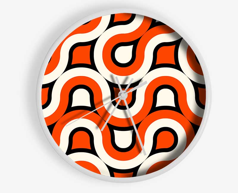 Graphical Maze Orange Clock - Wallart-Direct UK