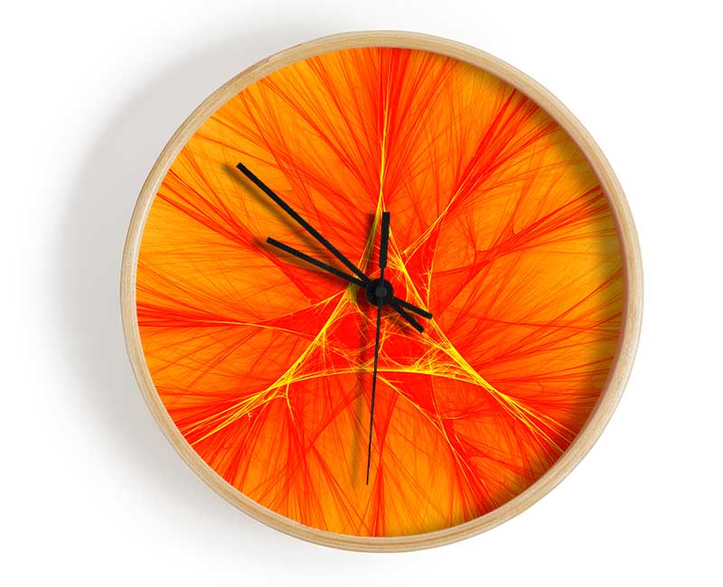 Triangle Of Life Orange Clock - Wallart-Direct UK