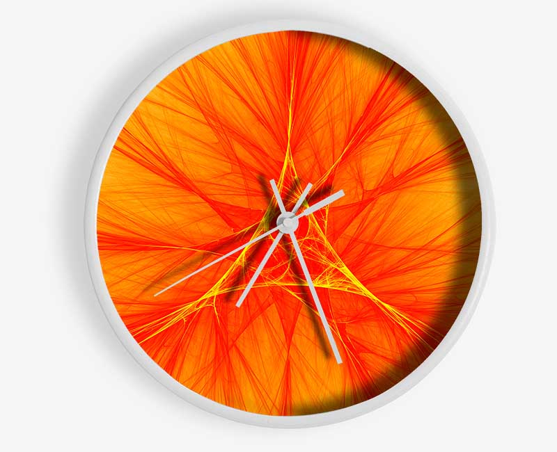 Triangle Of Life Orange Clock - Wallart-Direct UK