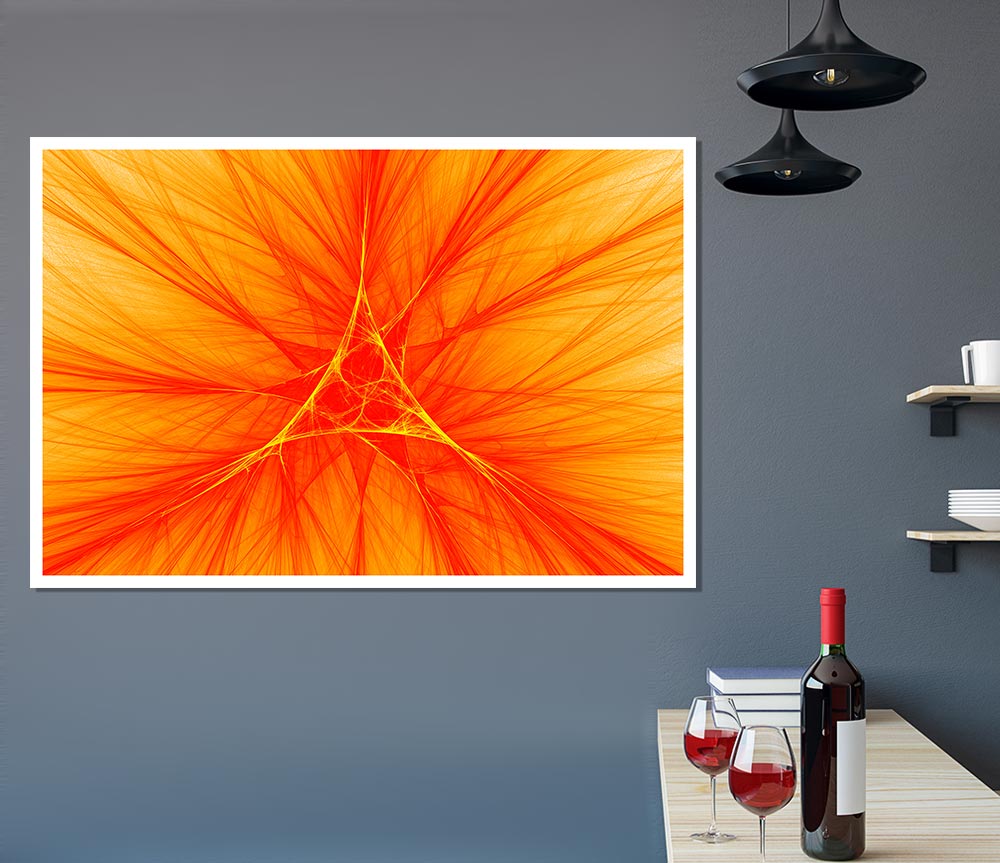 Triangle Of Life Orange Print Poster Wall Art