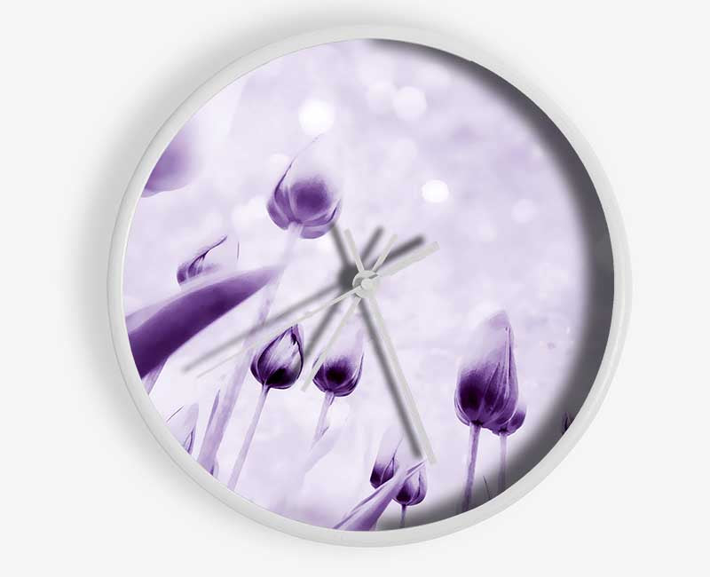 Attention Lilac Clock - Wallart-Direct UK