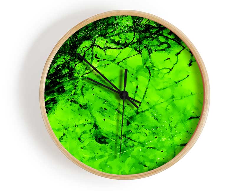 Green Branches In The Wind Clock - Wallart-Direct UK