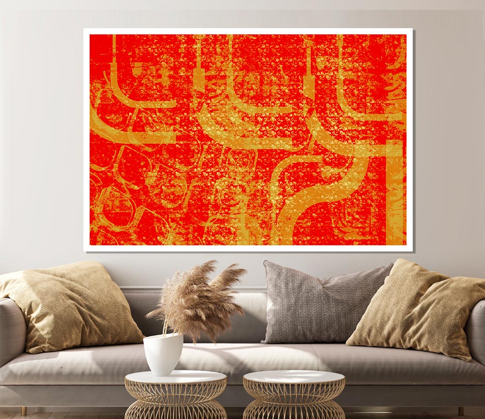 Union Of Orange Print Poster Wall Art