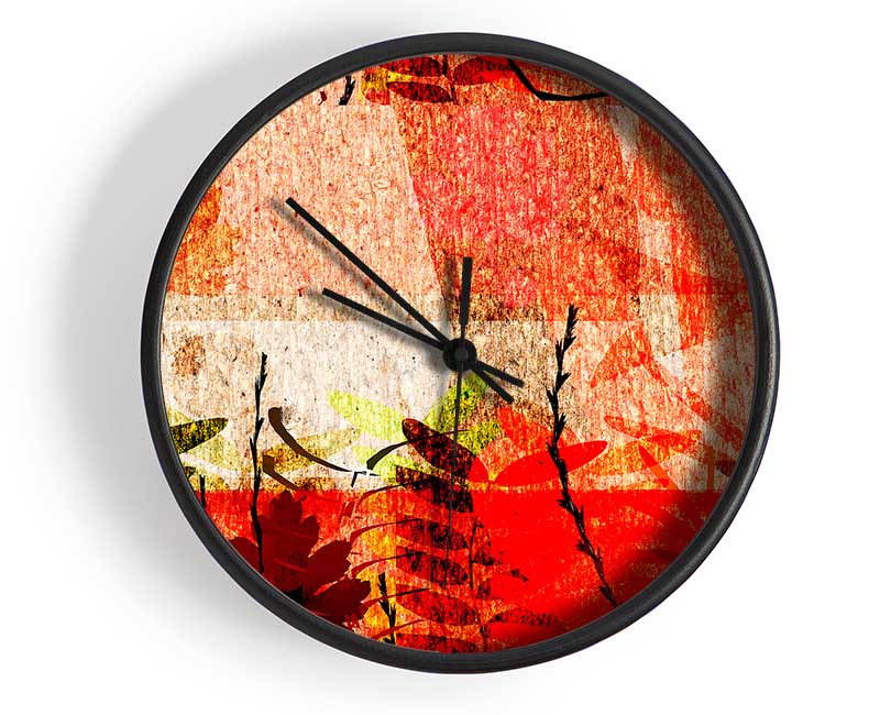 Red Leaves Of Wonder Clock - Wallart-Direct UK