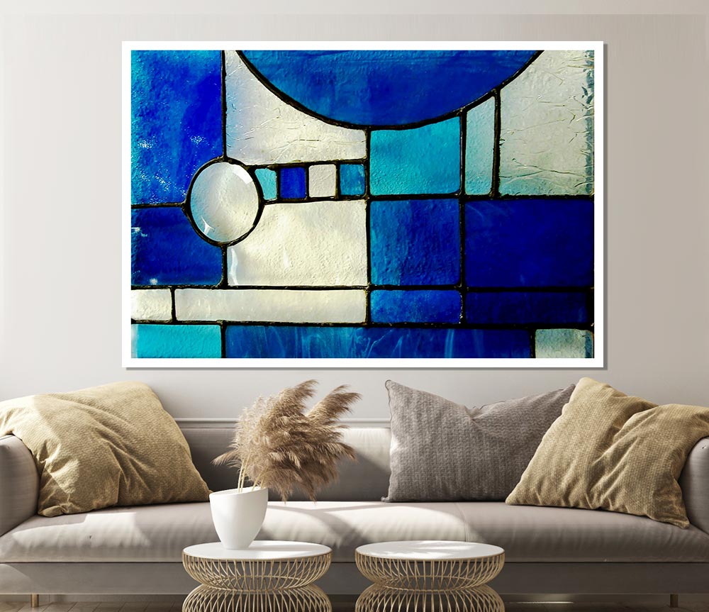 Blue Template Print Poster Wall Art