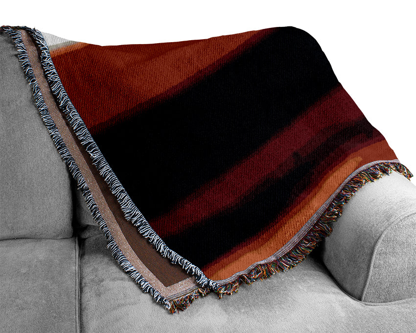 Red Ocean Abstract Woven Blanket